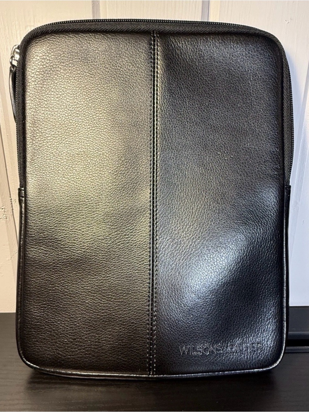Wilsons Leather Black Pebble-Grain Tablet Sleeve